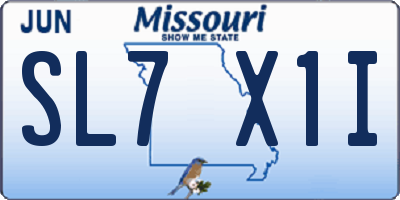 MO license plate SL7X1I