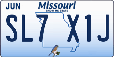 MO license plate SL7X1J