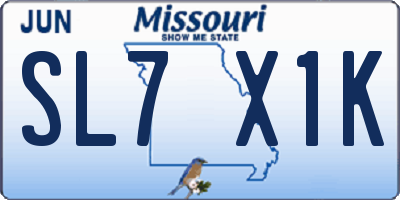 MO license plate SL7X1K
