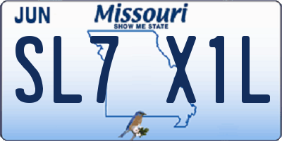 MO license plate SL7X1L