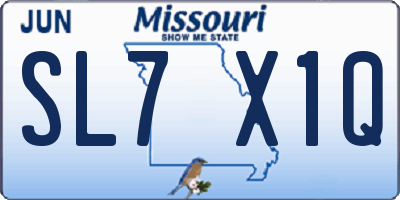 MO license plate SL7X1Q