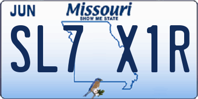 MO license plate SL7X1R