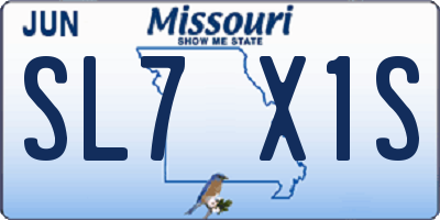 MO license plate SL7X1S