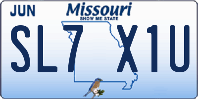 MO license plate SL7X1U