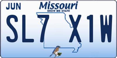 MO license plate SL7X1W