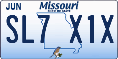 MO license plate SL7X1X