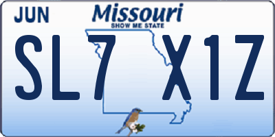 MO license plate SL7X1Z