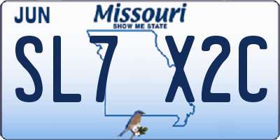 MO license plate SL7X2C