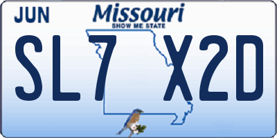 MO license plate SL7X2D
