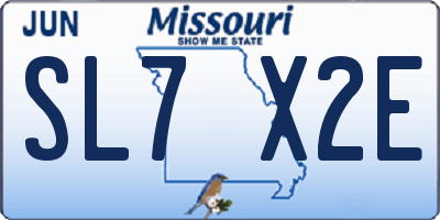 MO license plate SL7X2E