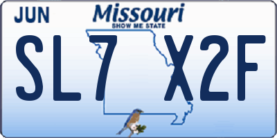 MO license plate SL7X2F