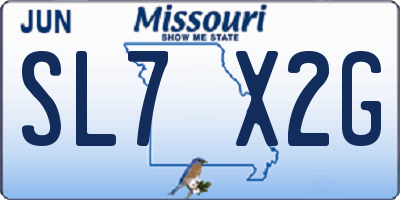MO license plate SL7X2G