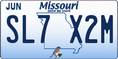 MO license plate SL7X2M