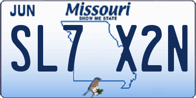 MO license plate SL7X2N