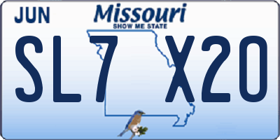 MO license plate SL7X2O