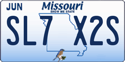 MO license plate SL7X2S