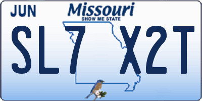 MO license plate SL7X2T