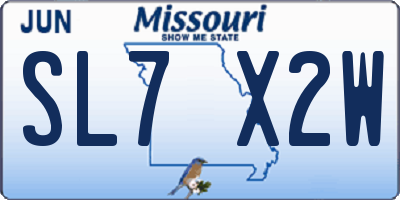 MO license plate SL7X2W