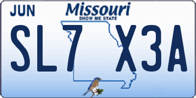 MO license plate SL7X3A