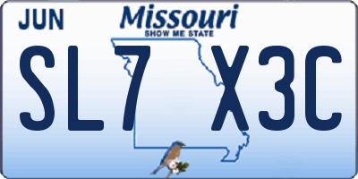 MO license plate SL7X3C