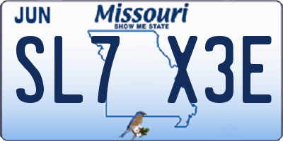 MO license plate SL7X3E