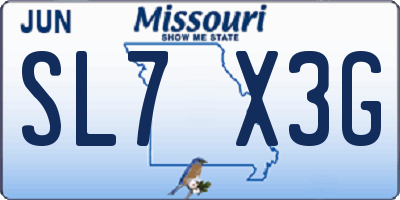 MO license plate SL7X3G