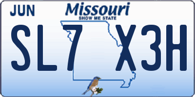 MO license plate SL7X3H