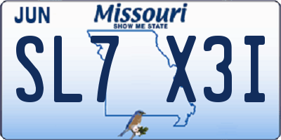 MO license plate SL7X3I