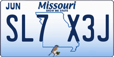 MO license plate SL7X3J