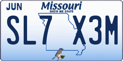 MO license plate SL7X3M