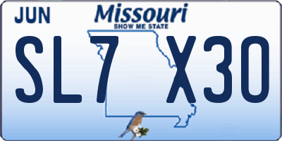MO license plate SL7X3O