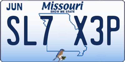 MO license plate SL7X3P