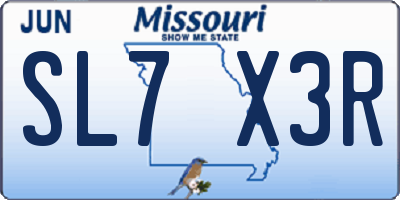 MO license plate SL7X3R