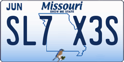 MO license plate SL7X3S