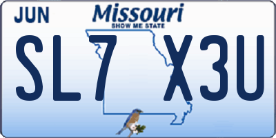 MO license plate SL7X3U