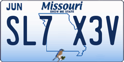MO license plate SL7X3V