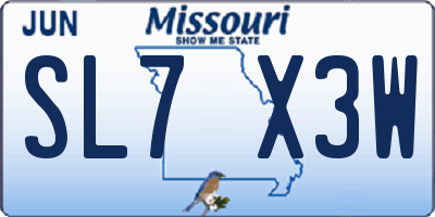 MO license plate SL7X3W