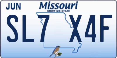 MO license plate SL7X4F