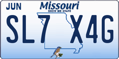 MO license plate SL7X4G
