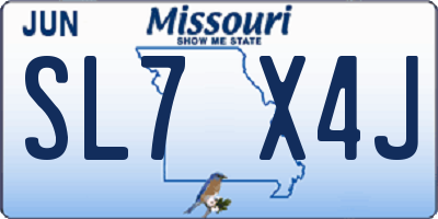 MO license plate SL7X4J