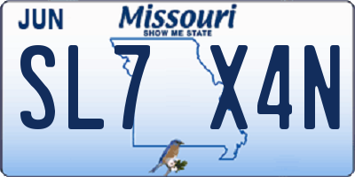 MO license plate SL7X4N