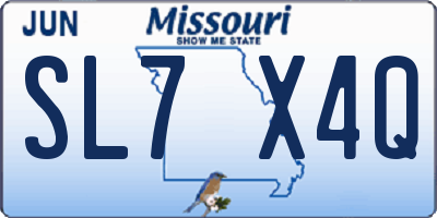 MO license plate SL7X4Q