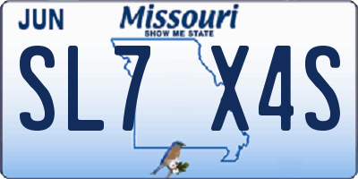 MO license plate SL7X4S