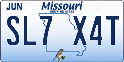 MO license plate SL7X4T