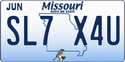 MO license plate SL7X4U