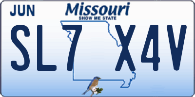 MO license plate SL7X4V