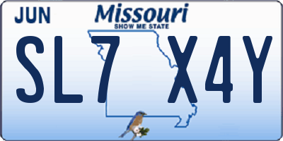 MO license plate SL7X4Y