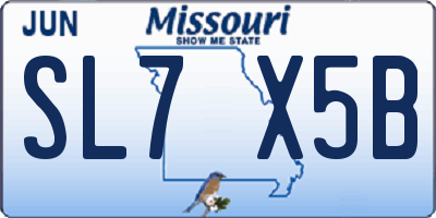 MO license plate SL7X5B