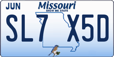 MO license plate SL7X5D
