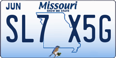 MO license plate SL7X5G